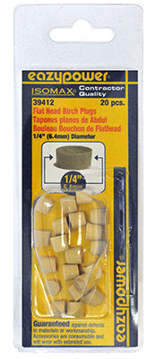 Dowel Plug, Flat Head, 1/4-In., 20-Pk.