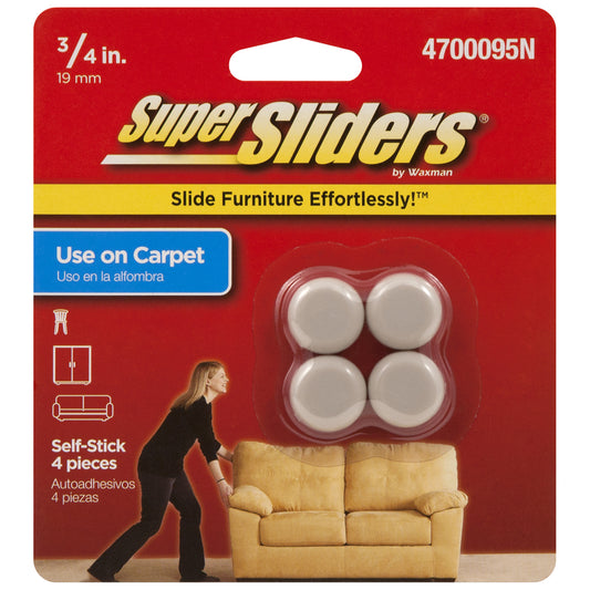 SuperSliders Beige 3/4 in. Adhesive Plastic Chair Glide 4 pk