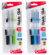 Pentel Pd217bp3m 0.7mm Quick Click Mechanical Pencils Assorted Colors 3 Count