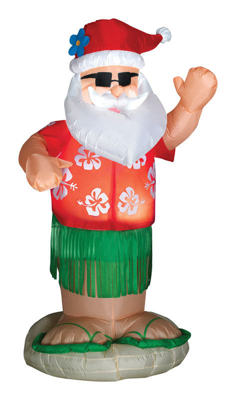 Gemmy Industries Airblown Hula Santa Christmas Decoration Multicolored Nylon 24.41 in. x 14.57