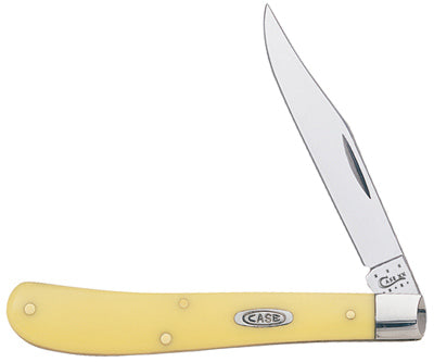 Slimline Trapper Pocket Knife, Yellow/Chrome Vanadium, 4-1/8-In. Length Closed