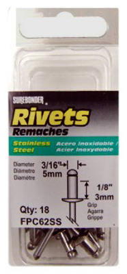 18-Pack Short Stainless-Steel Rivets (Pack of 5)