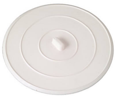 Flat Suction Sink Stopper, Rubber, White (Pack of 10)