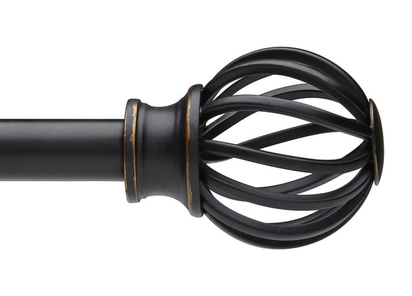 Barra de cortina Coppola negra bruñida ajustable de 5/8 pulgadas, 48-88 Umbra 246584-871