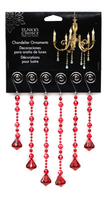Beaded Crystalline Dangle Ornaments, 6-Ct. (Pack of 12)