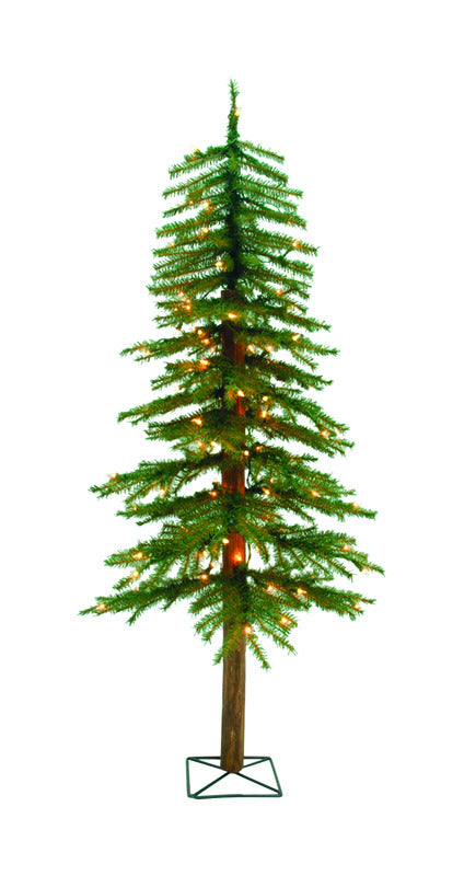 Holiday Bright Lights  4 ft. Clear  Prelit Alpine  Artificial Tree  100 lights