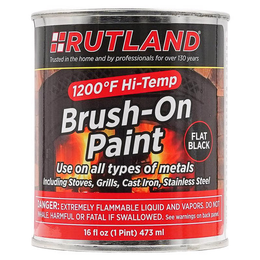 Rutland Black High Heat Paint 16 oz (Pack of 6)