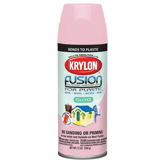 Krylon Gloss Fairytale Pink Fusion Spray Paint 12 oz. (Pack of 6)