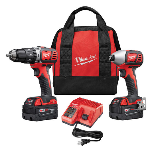 Milwaukee M18 18 V 3 A Cordless Brushed Hammer Drill and Impact Driver Kit
