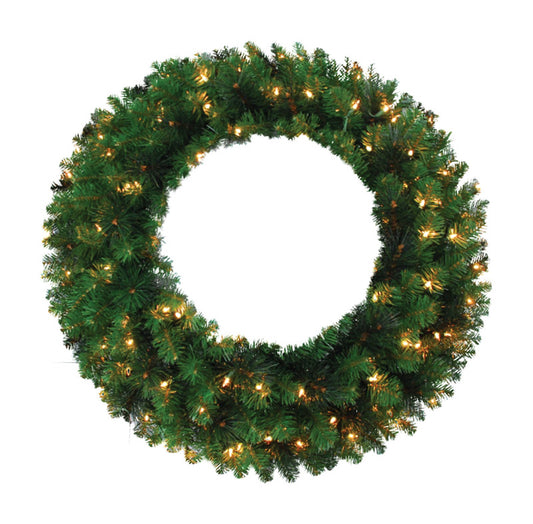 Celebrations 48 in.   D Incandescent Prelit Decorated Clear/Warm White Mixed Pine Christmas Wreath