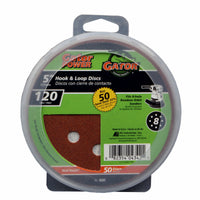 Gator 5 in. Aluminum Oxide Hook and Loop Sanding Disc 120 Grit Fine 50 pk