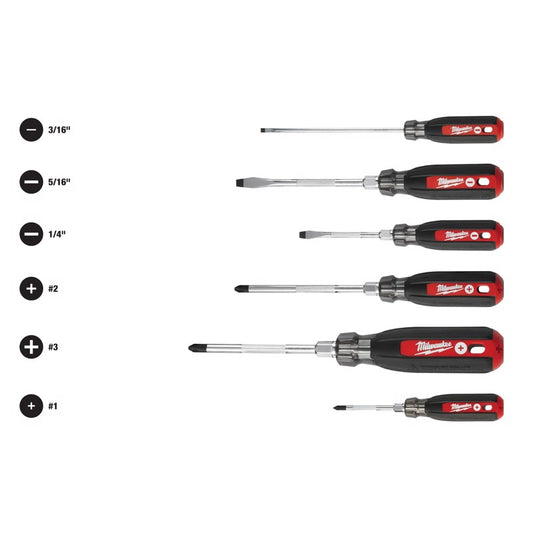 Milwaukee  6 pc. Phillips/Slotted  Screwdriver and Bit Set