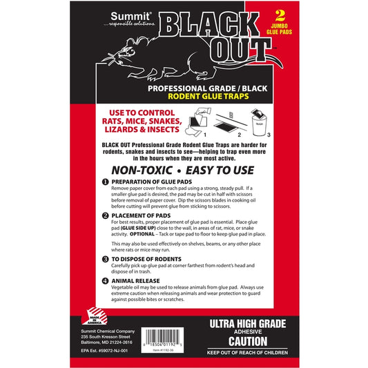 Summit BlackOut Non-Toxic Glue Pad Glue Pad For Mice and Rats 2 pk