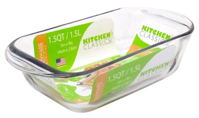 Loaf Baking Dish, Tempered Glass, 1.5-Qt. (Pack of 6)