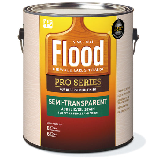 Flood  Pro Series  Semi-Transparent  Satin  Cedar  Oil-Based  Acrylic  Wood Stain  1 gal. (Pack of 4)