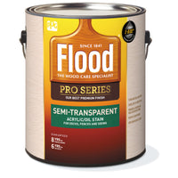 Flood  Pro Series  Semi-Transparent  Satin  Cedar  Oil-Based  Acrylic  Wood Stain  1 gal. (Pack of 4)