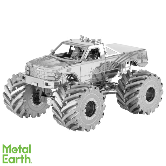 Metal Earth Monster Truck 3D Model Kit Metal Silver