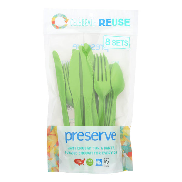 Preserve Heavy Duty Cutlery - Apple Green - Case of 12 - 24 Count (Pack of 12)