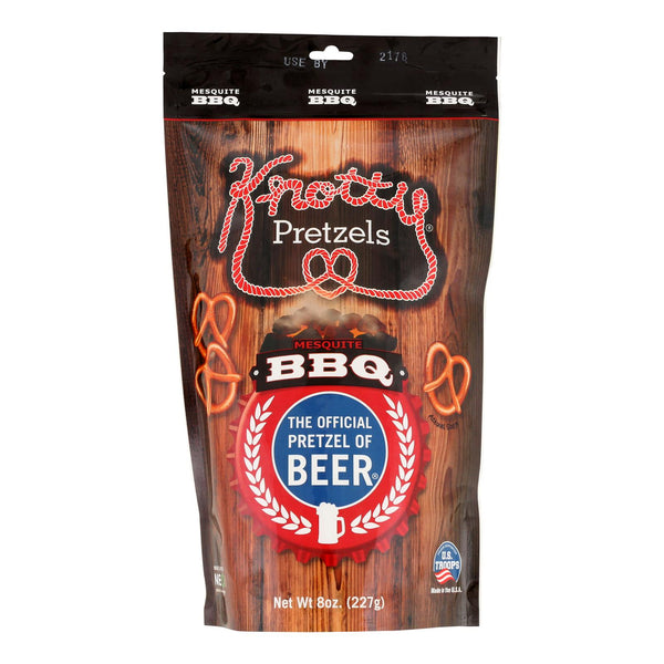 Pretzels nudosos - Pretzels Mesquite Bbq - Caja de 12 - 7.5 OZ