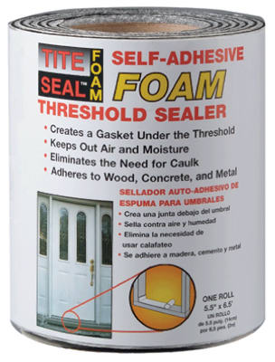 Tite Seal  5-1/2 in. W x 6-1/2 ft. L Foam  Self-Adhesive Foam Threshold Sealer  Clear