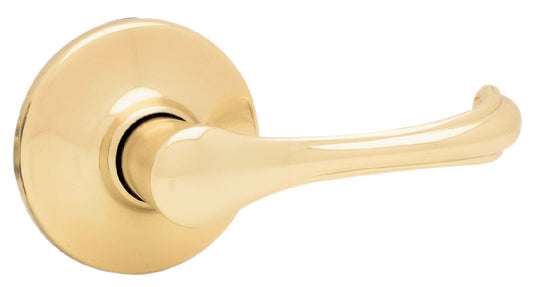 Kwikset  Dorian  Polished Brass  Steel  Passage Lever  3  Right Handed