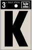 Hy-Ko 3 in. Black Vinyl Letter K Self-Adhesive 1 pc. (Pack of 10)
