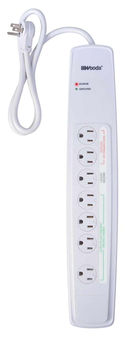 Woods 41707-78-10 7 Outlet 2700j Energy Saving Surge Protector