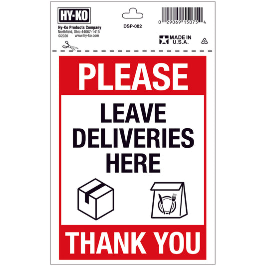 Hy-Ko English White Social Distancing Sign 7 in. H x 5 in. W (Pack of 10)
