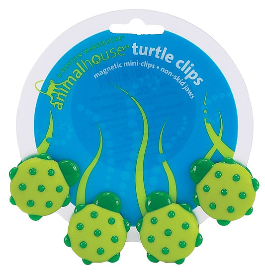 Boston Warehouse 94212 Green & Yellow Turtle Magnetic Clip 4 Count