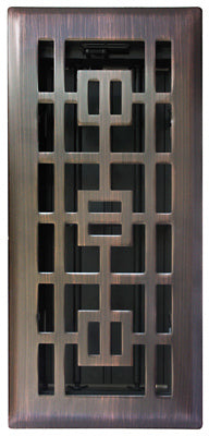 Floor Register,  Oil-Rubbed Bronze, 4 x 12-In.