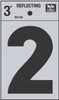 Hy-Ko 3 in. Reflective Black Vinyl Number 2 Self-Adhesive 1 pc. (Pack of 10)