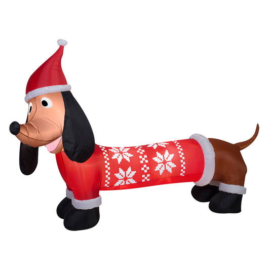 Gemmy  Dachshund in Sweater  Christmas Inflatable  Multicolored  Fabric  1 pk