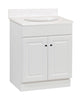 Continental Cabinets  Single  Satin  White  Vanity Combo  24 in. W x 18 in. D x 32 in. H
