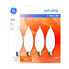 GE 40 watts CA10 Decorative Incandescent Bulb E12 (Candelabra) Soft White 4 pk (Pack of 4)