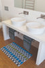 SOREMA 2-Piece Grid Bath Rug Set 100% Cotton Multicolor Eco-Friendly 1700 GSM