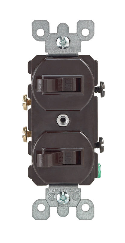 Leviton 15 amps Combination Switch Brown 1 pk