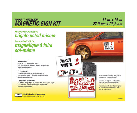 Hy-Ko English Blank Magnetic Sign Kit Plastic 11 in. H x 14 in. W (Pack of 3)