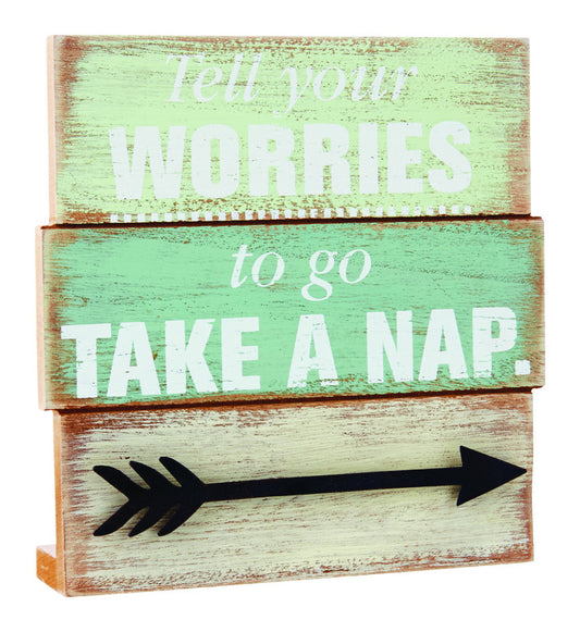 Hallmark Tell Your Worries To Go Take A Nap Plaque Wood 1 pk (Pack of 2)