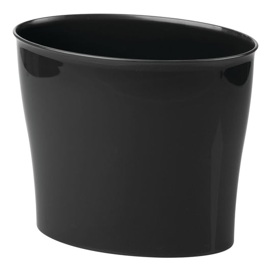 iDesign Nuvo Black Plastic Oval Wastebasket