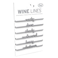 Wine Glass Marking Bands with Snarky Words, 6-Pc.