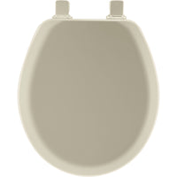 Asiento de inodoro de madera moldeada con forma de hueso redondo de Mayfair Never Loosens