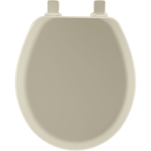 Asiento de inodoro de madera moldeada con forma de hueso redondo de Mayfair Never Loosens