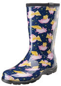 Sloggers 5019pfbl06 Size 6 Women'S When Pigs Fly Midnight Blue Garden Boots