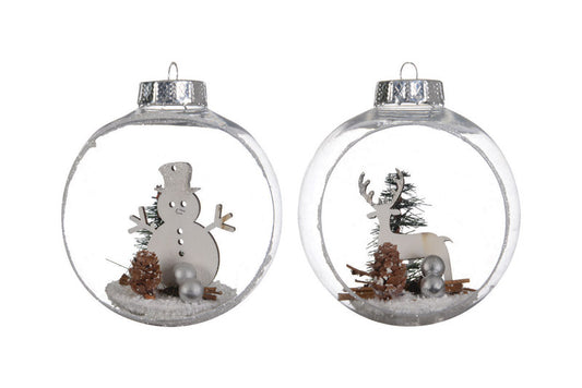 Decoris Open Bauble with Outdoor Scene Ornament Clear Plastic 1 pk (Pack of 24)