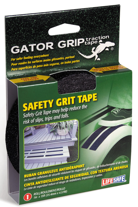 Incom RE3950 1" X 15' Black Gator Grip® Anti Slip Safety Grit Tape