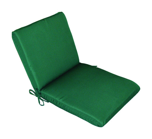 Casual Cushion  Green  Polyester  Seating Cushion  1.5 in. H x 19 in. W x 36 in. L