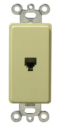 Leviton 020-40649-00I Ivory Decora® 6P4C Insert Phone Jack
