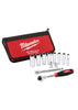 Milwaukee  3/8 in. drive Stainless Steel  Metric  Pivoting  Ratchet Set  12 pc.