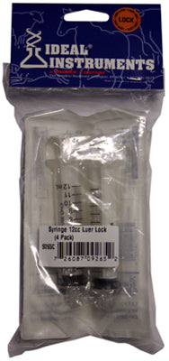 Livestock Syringe, Disposable, 12 cc, 4-Pk.