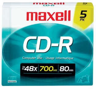 Maxell 648205 Cd-R With Slim Jewel Cases 5 Count